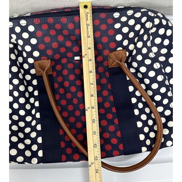 Tommy Hilfiger Canvas Zippered Tote Bag Red White Blue Overnight Classic - Picture 8 of 8